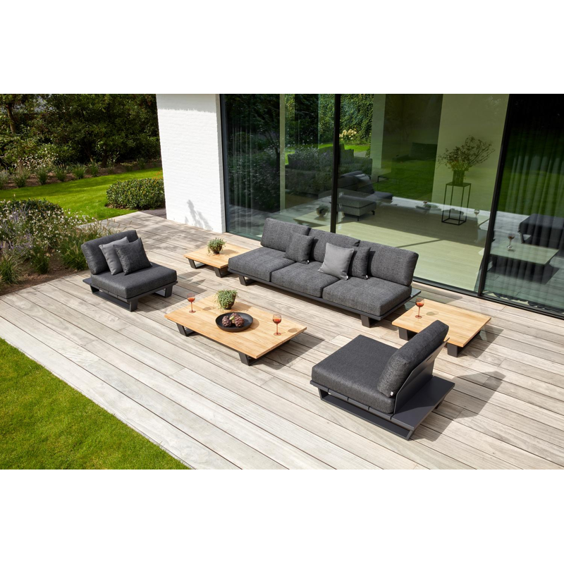 Pagino lounge 1-zit in zwart aluminium