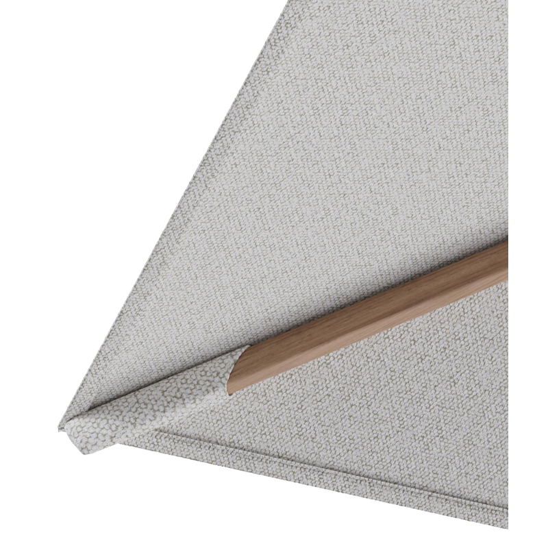 Parasol pendant Rufina avec fonction tilt en aluminium aspect de bois et toile de parasol en All Weather Solica Ego Birch  - Lg.1 400 x Lg.2 300 cm (sans pied de parasol