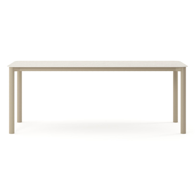 Orso tuintafel rechthoekig afgerond in beige aluminium en volkeramiek Shilin - L 200 x B 80 x H 74.5 cm