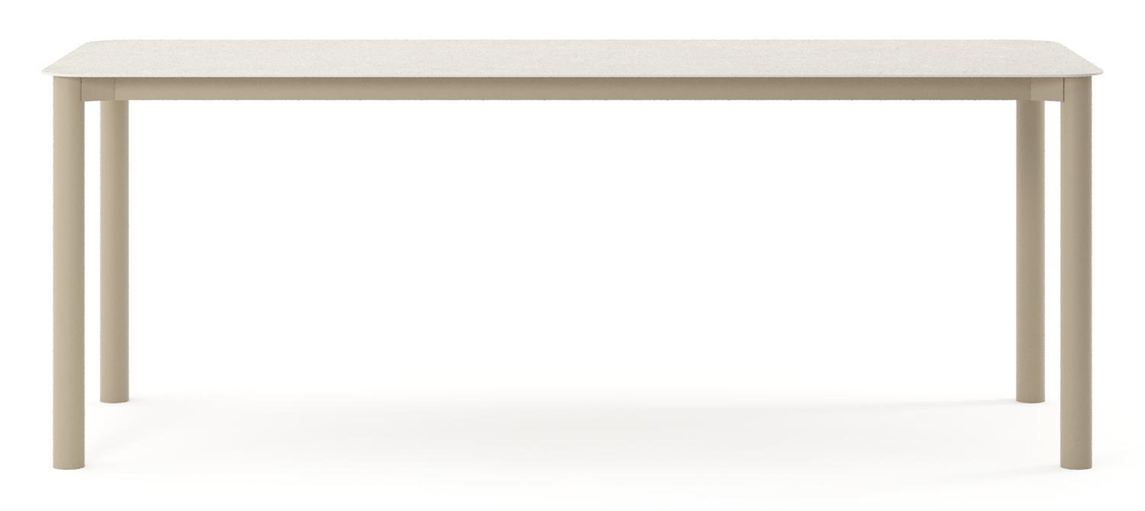 Orso tuintafel rechthoekig afgerond in beige aluminium en volkeramiek Shilin - L 200 x B 80 x H 74.5 cm