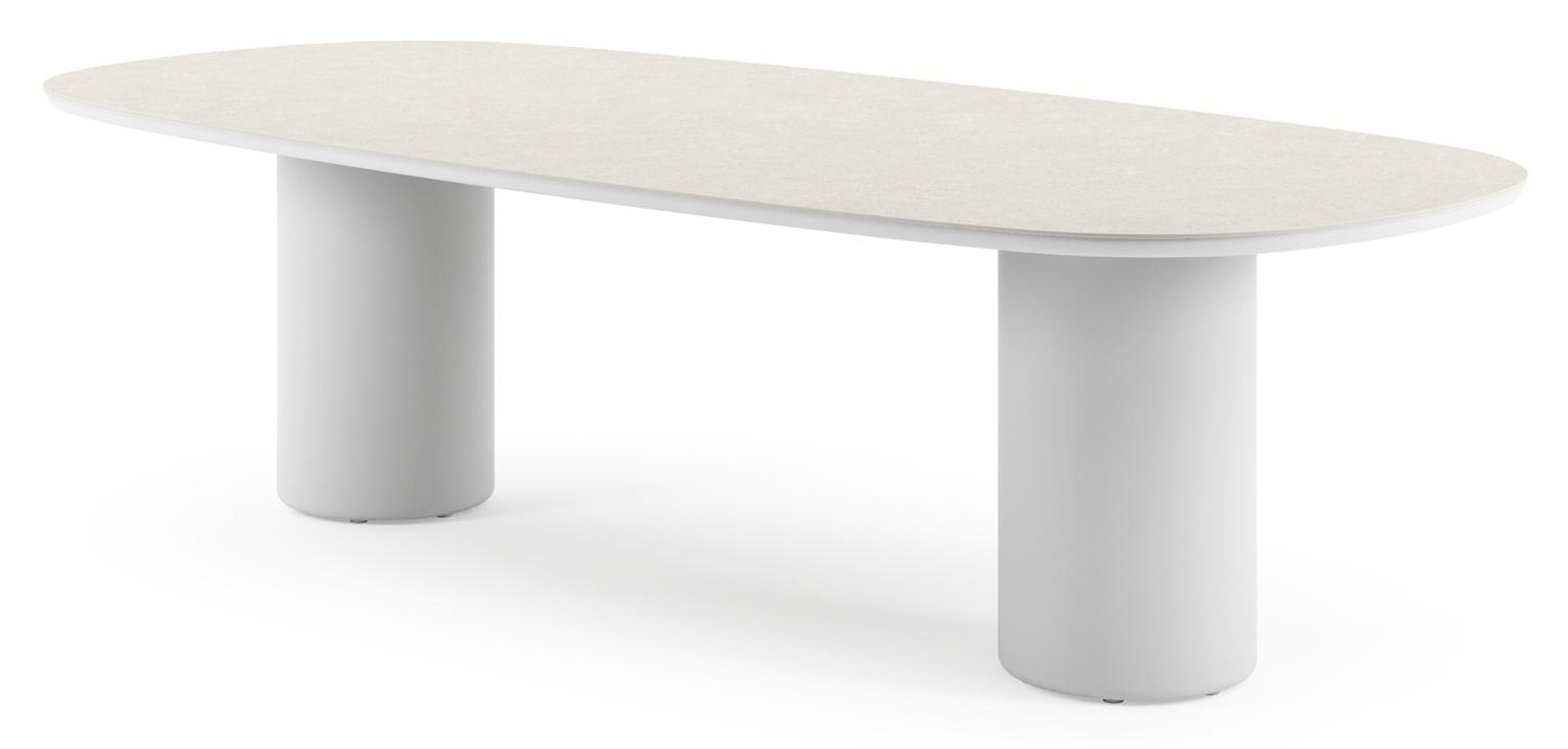 Amico tuintafel bombo in wit aluminium en volkeramiek Shilin - L 270 x B 125 x H 73.5 cm