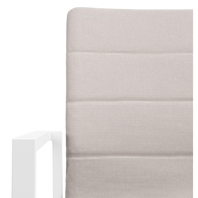 Cirello stapelbare tuinstoel in wit aluminium en beige luxe textilene