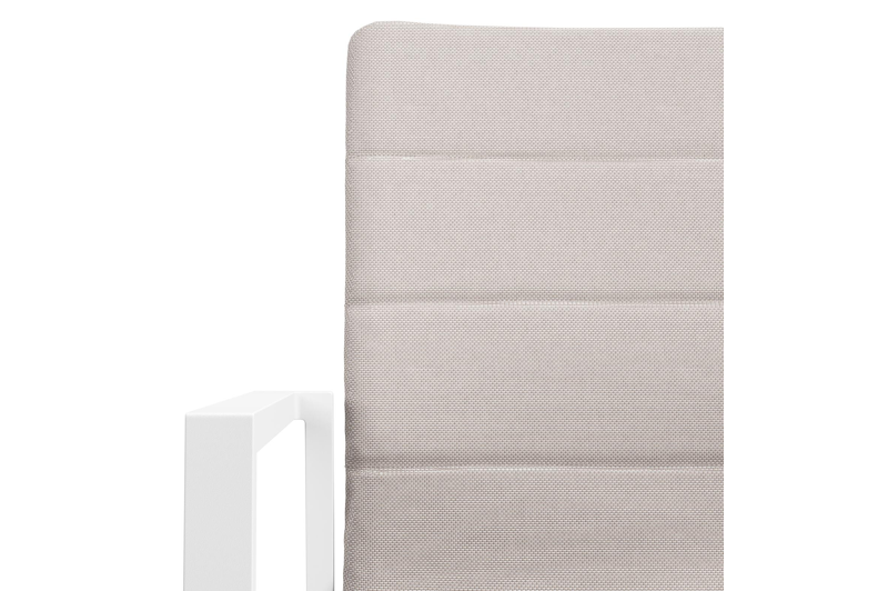 Cirello stapelbare tuinstoel in wit aluminium en beige luxe textilene