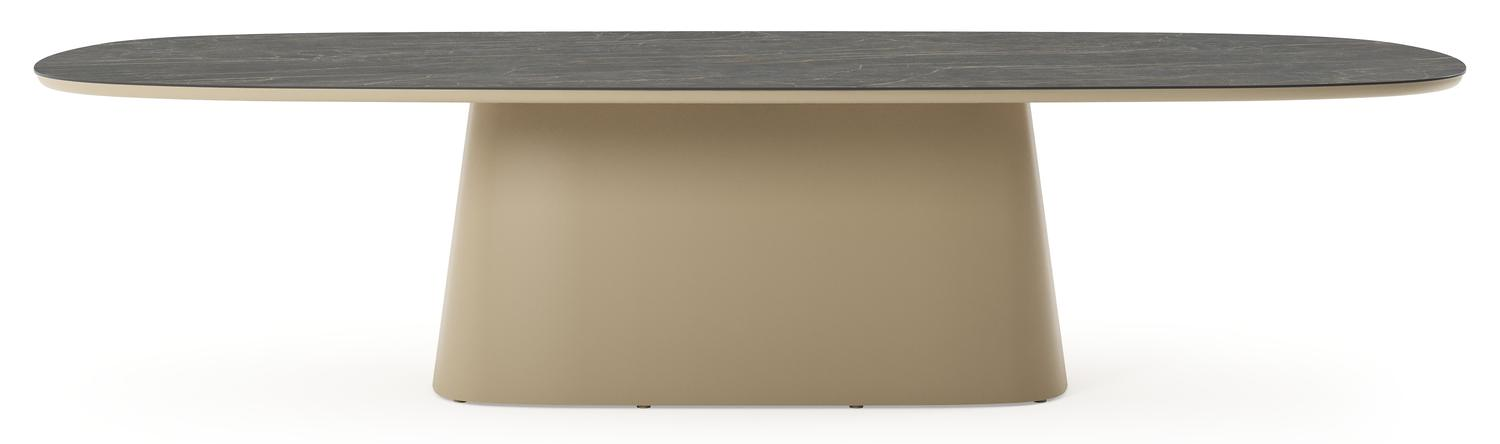 Amico tuintafel bombo xl in beige aluminium en volkeramiek Black Obsession - L 320 x B 148 x H 73.5 cm
