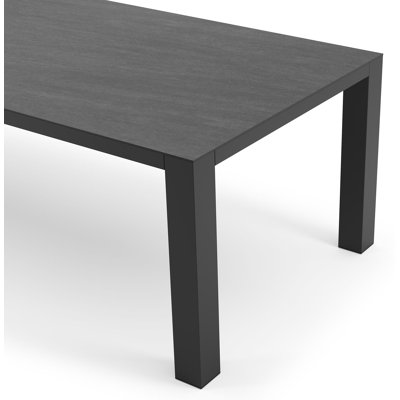 Nano tuintafel in zwart aluminium en volkeramiek basalt black - L 280 x B 110 x H 75 cm