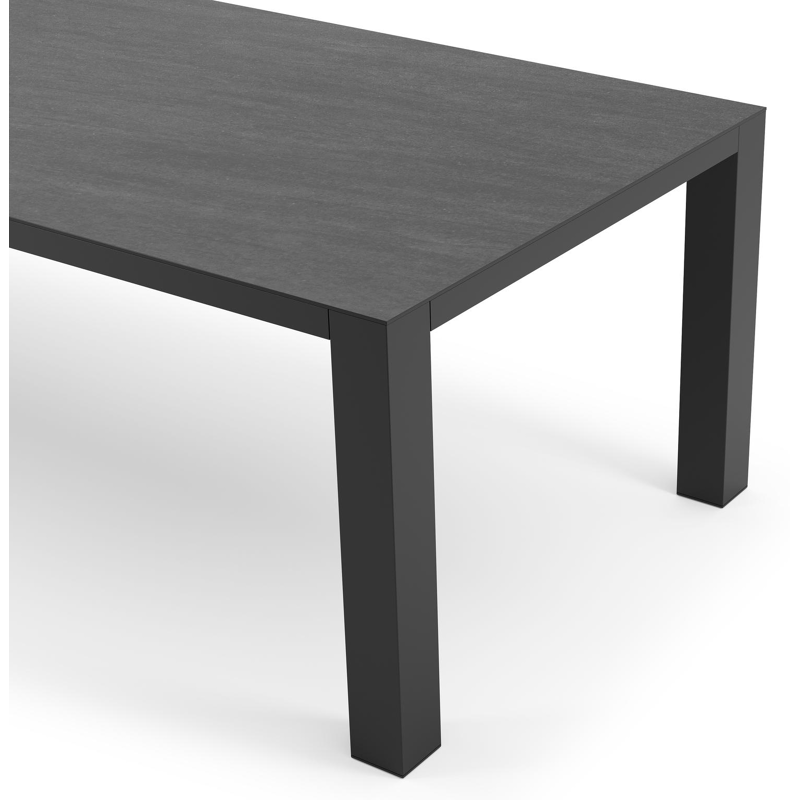 Table de jardin Nano en aluminium noir et céramique pleine basalt black - Lg 280 x Larg. 110 x H 75 cm