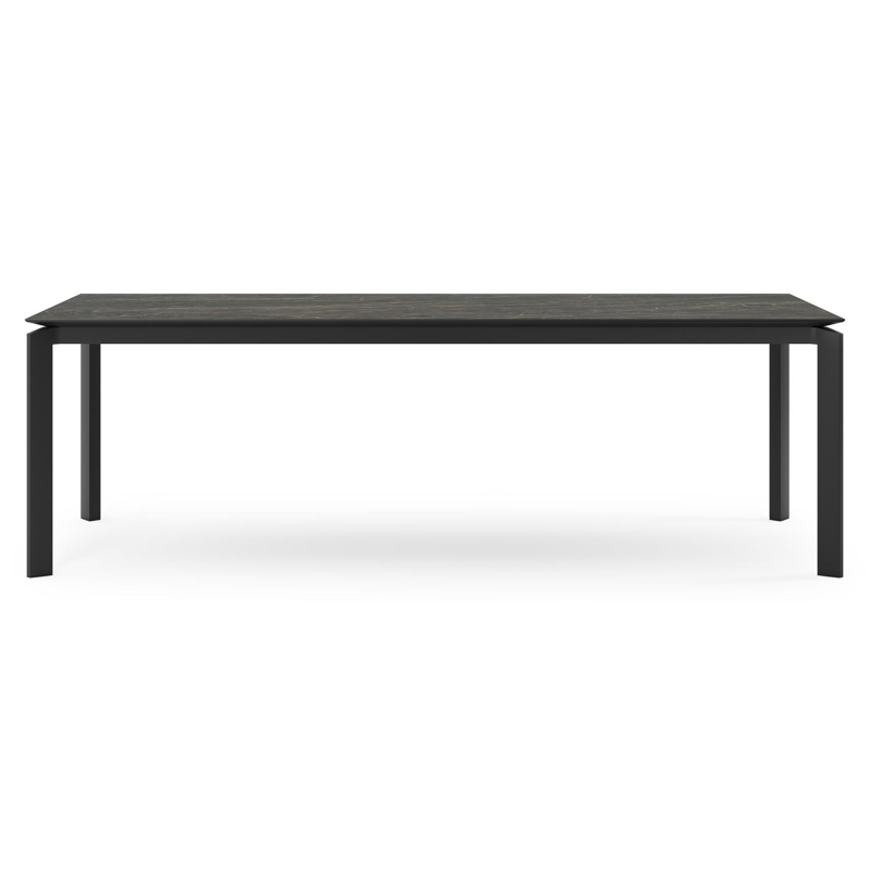 Table de jardin Cirello en aluminium noir et céramique pleine black obsession - Lg 240 x Larg. 100 x H 75 cm
