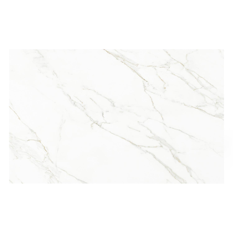 Table de jardin Como en aluminium blanc et céramique pleine calacatta - Lg 160 x Larg. 100 x H 75 cm