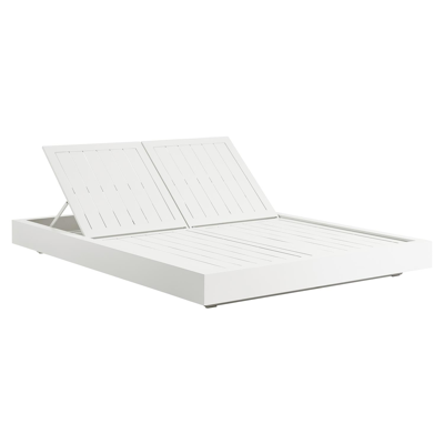 Como verstelbaar dubbel ligbed in wit aluminium