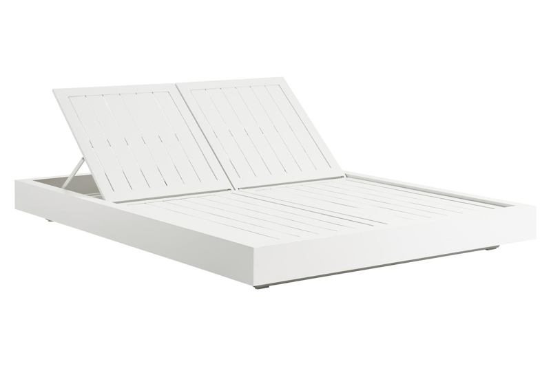 Como verstelbaar dubbel ligbed in wit aluminium