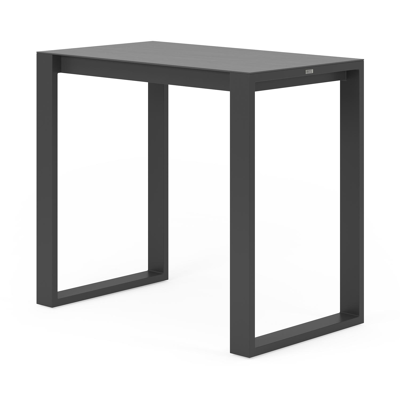 Verato bartafel in zwart aluminium en volkeramiek basalt black - L 120 x B 70 x H 106 cm