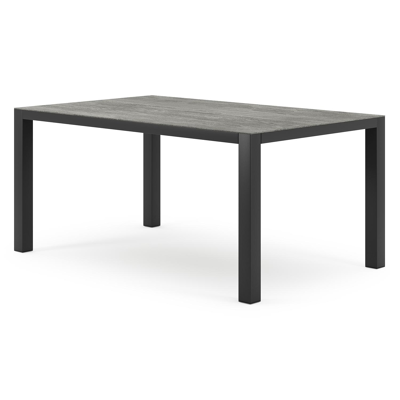 Como tuintafel in zwart aluminium en volkeramiek aspen grey - L 160 x B 100 x H 75 cm