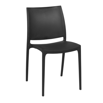 Chaise de jardin empilable Maya noire - matière synthétique