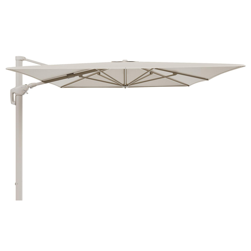 Parasol pendant Minore avec fonction tilt en aluminium beige avec toile de parasol en All Weather Sunbrella Premium beige - Lg. 400 x Lrg. 300 cm (sans pied de parasol)