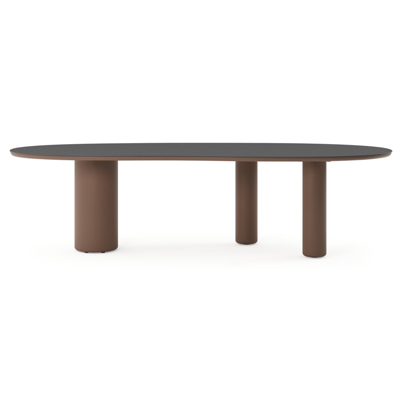 Amico tuintafel organisch in taupe aluminium en volkeramiek Nero Black - L 280 x B 120 x H 73.5 cm
