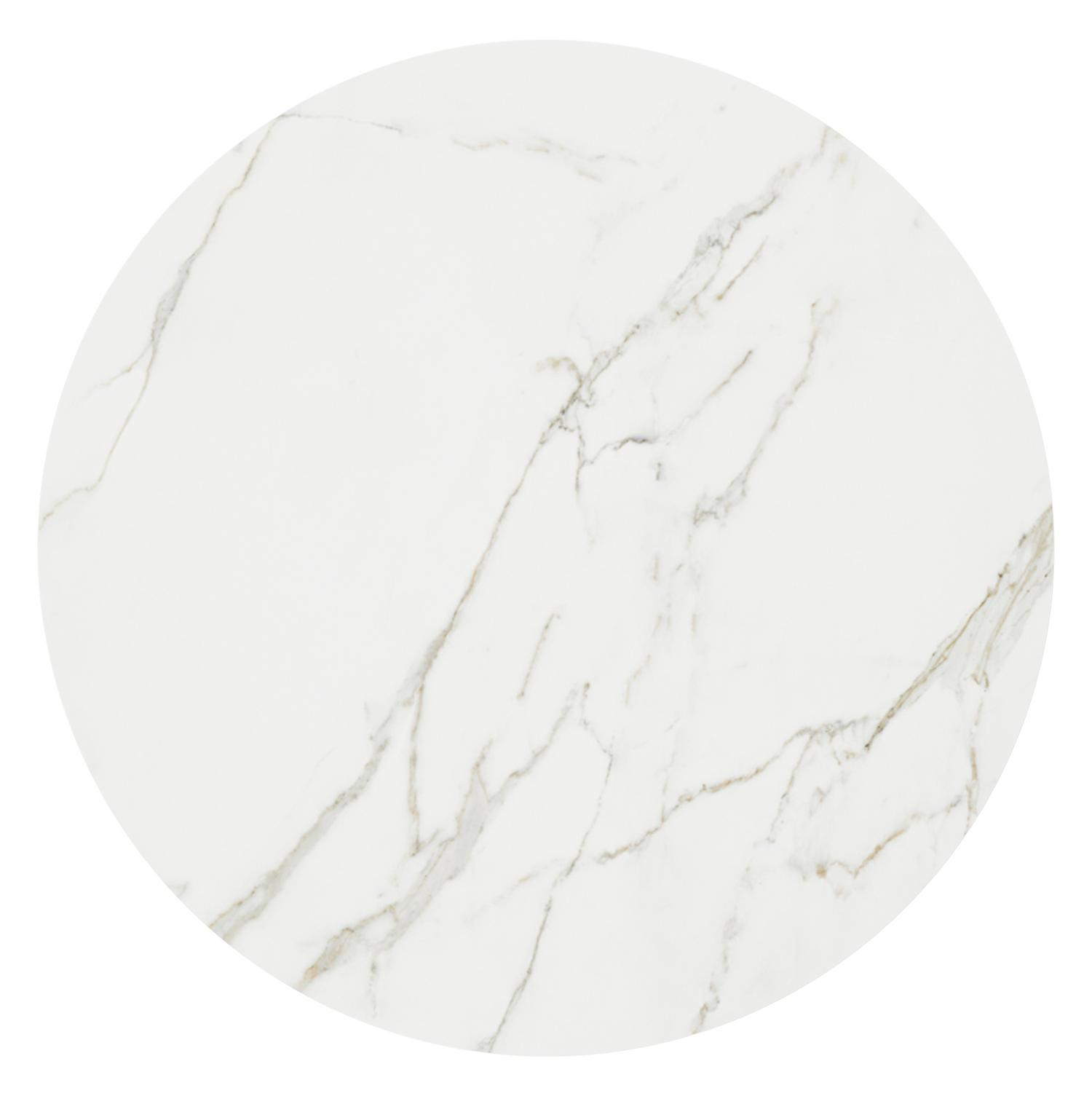 Amico loungetafel rond in zwart aluminium en volkeramiek Calacatta - Dia. 110 x H 28 cm