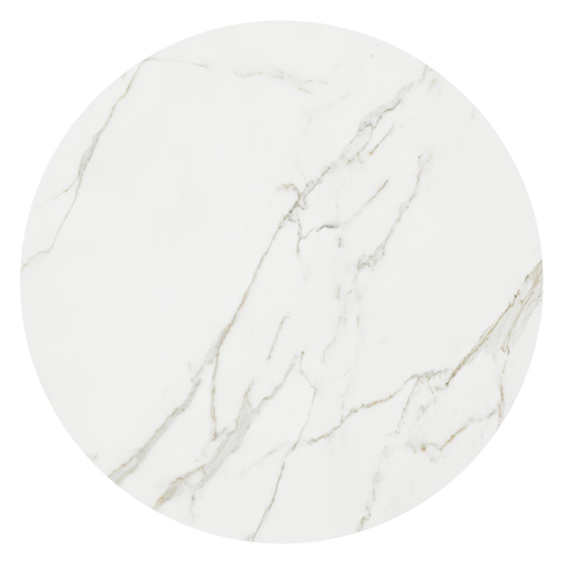 Amico loungetafel rond in zwart aluminium en volkeramiek Calacatta - Dia. 110 x H 28 cm