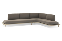 Chaise longue links + 2-zit