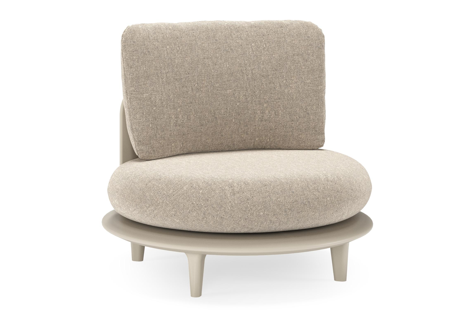 Bomero loungestoel in beige aluminium met chartres pewter all weather sunbrella® luxe kussen