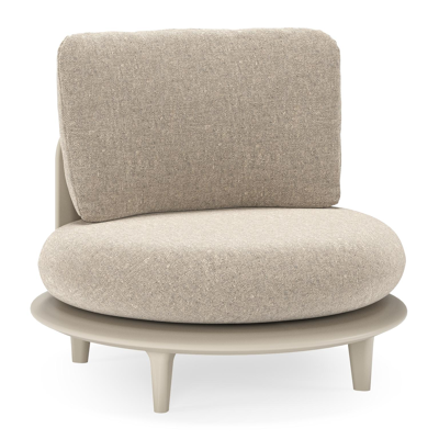 Bomero loungestoel in beige aluminium met chartres pewter all weather sunbrella® luxe kussen