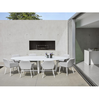 Altera tuinstoel wit-grijs - aluminium en textilene