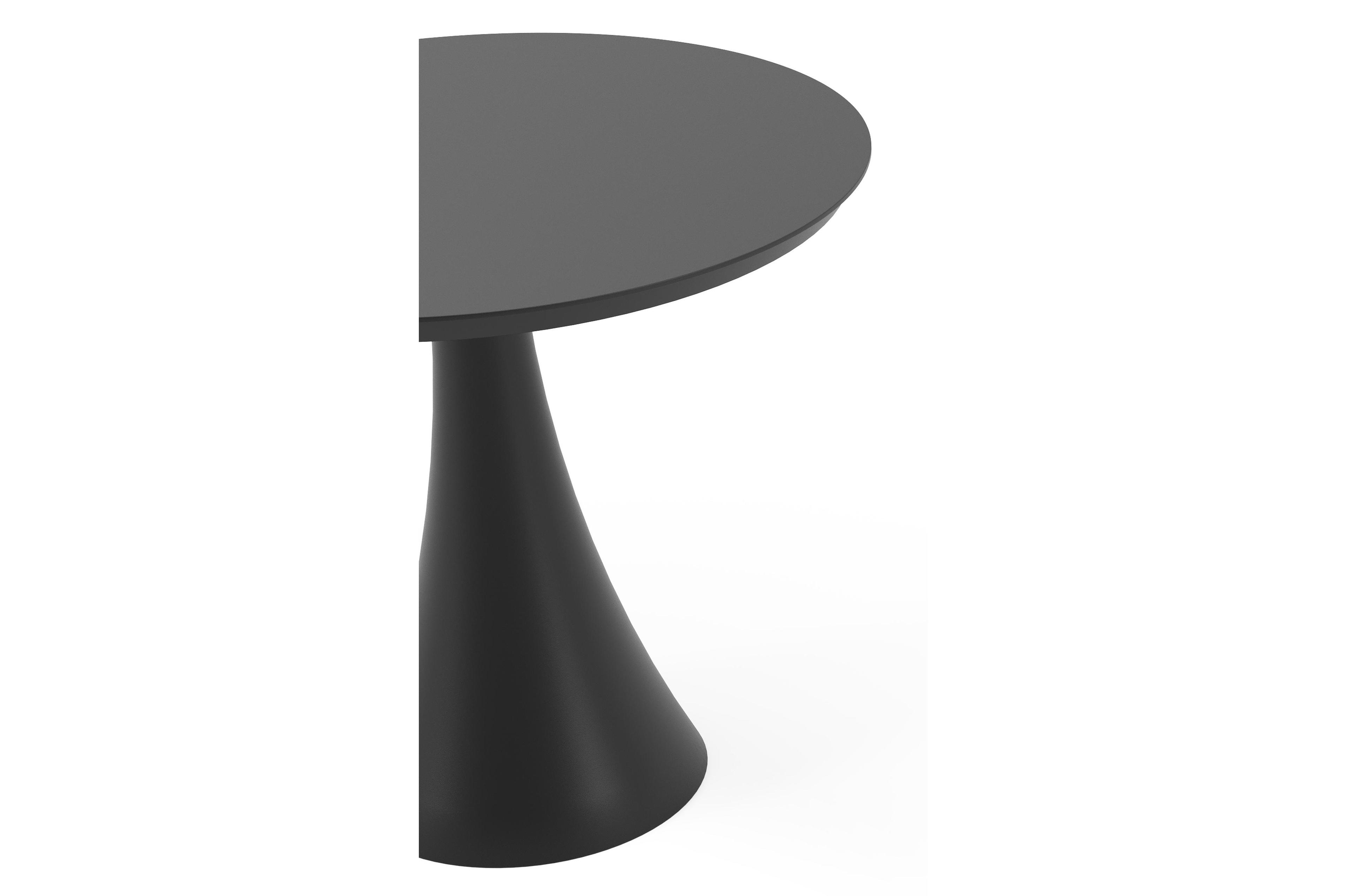 Table de jardin Fano ronde en aluminium noir - Diam. 85 x H 75 cm