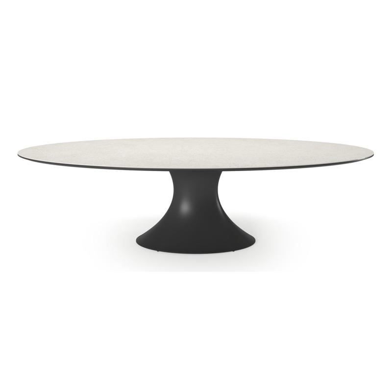 Fano tuintafel in zwart aluminium en volkeramiek shilin - L 290 x B 148 x H 75 cm