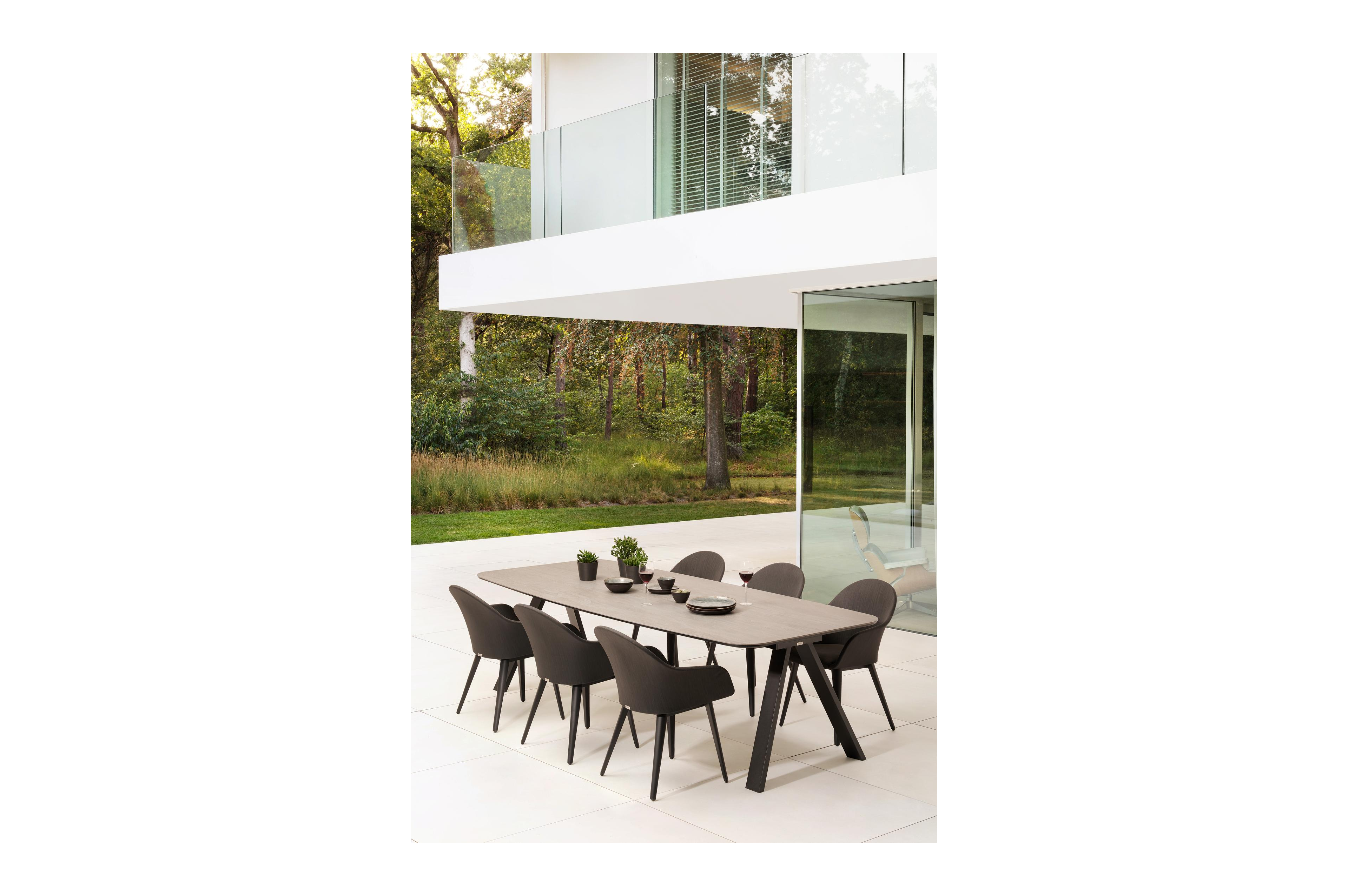 Chaise de jardin Cesano in aluminium noir et textilène noir