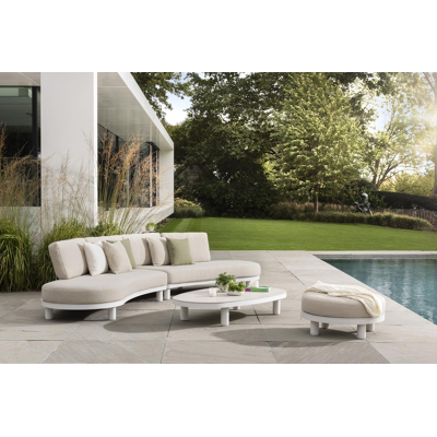 Donato loungetafel in wit aluminium en volkeramiek arctic white - L 151 x B 90 x H 25 cm