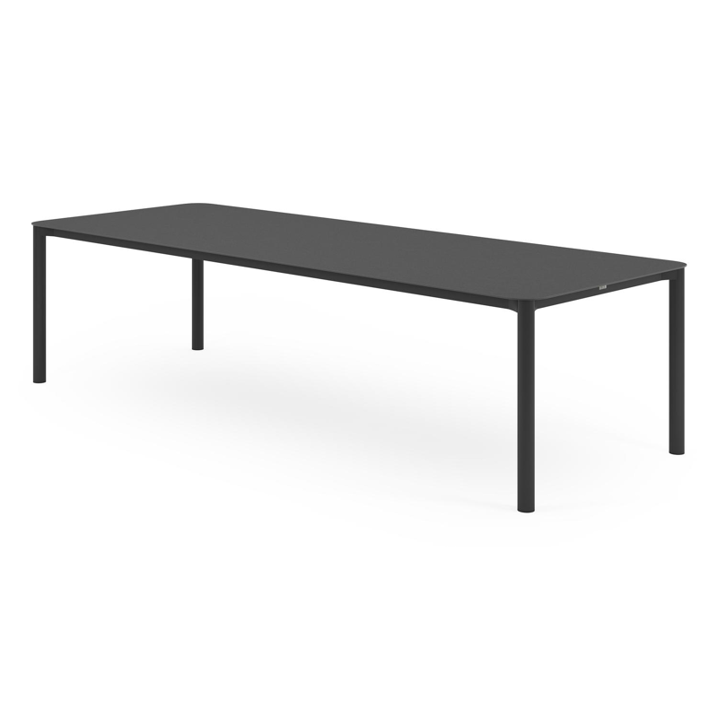 Lugano tuintafel rechthoekig afgerond in zwart aluminium en volkeramiek nero black - L 290 x B 110 x H 74 cm