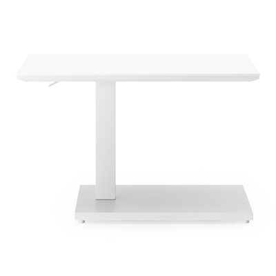 Table d'appoint Cirello Pop up en aluminium blanc et céramique pleine blanc - Lg 70 x larg. 50 x H 44/66 cm