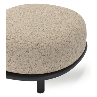 Lupino poef in zwart aluminium met bora jungle all weather cosytica kussen