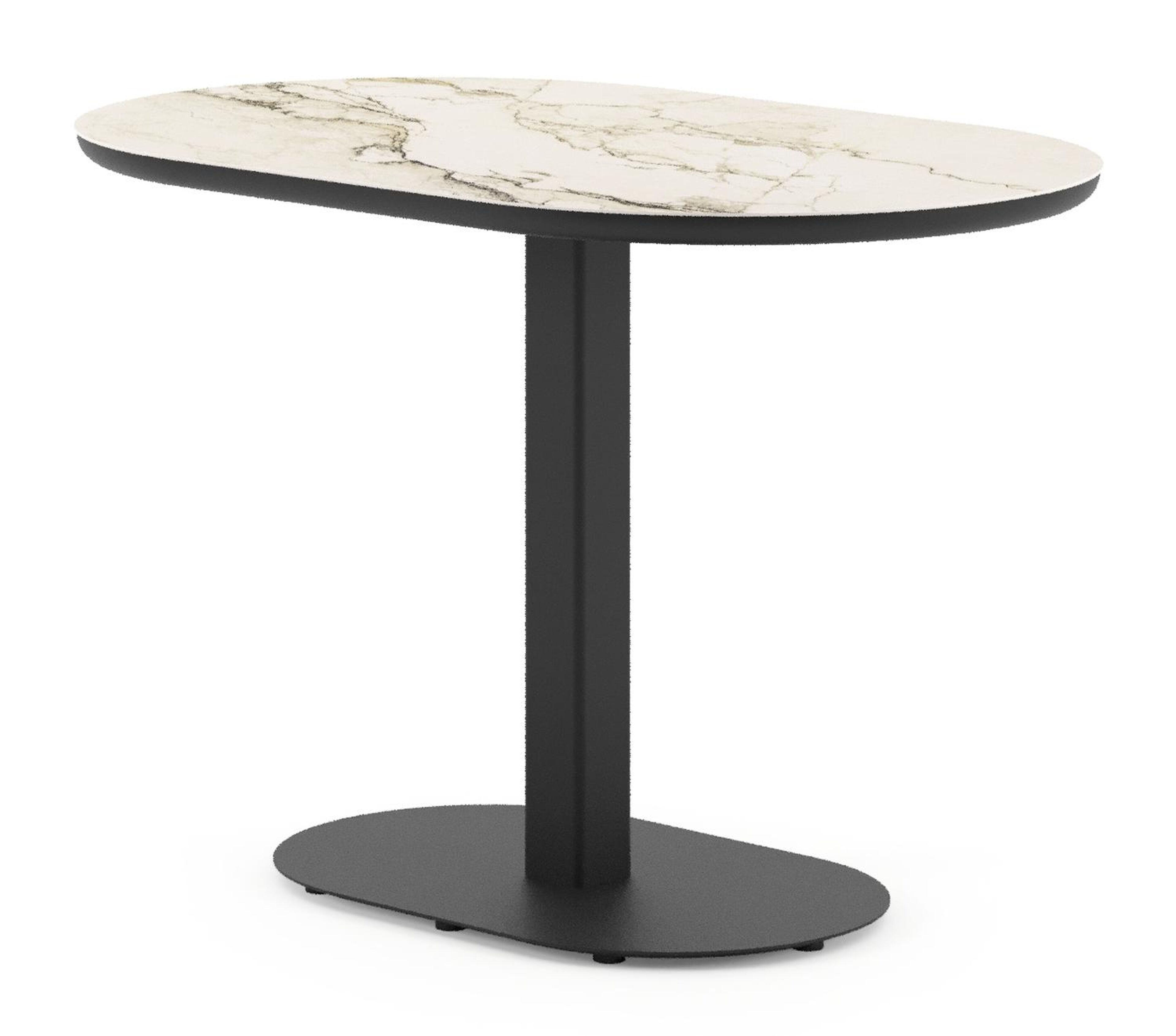 Teramo kantelbare tuintafel bombo in zwart aluminium en volkeramiek Colorado Dunes - L 110 x B 70 x H 74 cm