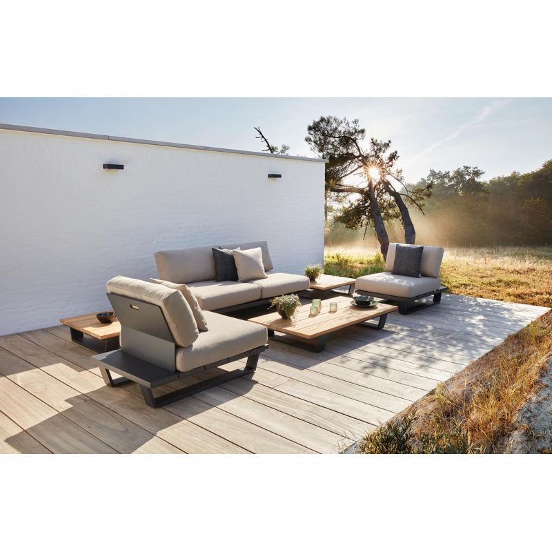 Pagino lounge 1-zit in zwart aluminium