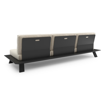 Cesano loungebank in zwart aluminium met althea off white all weather Cosytica kussen