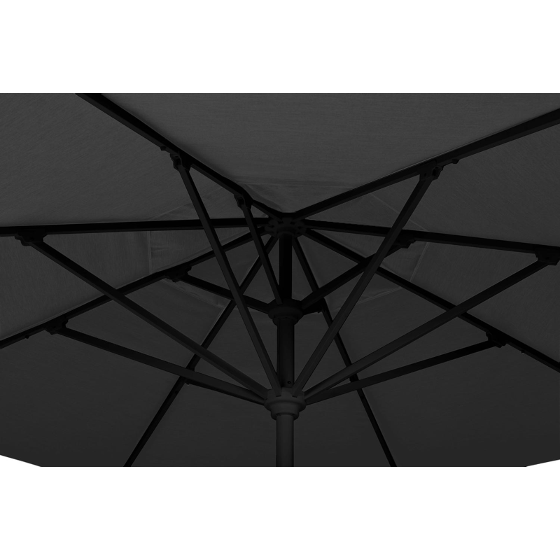 Parasol droit Solino en aluminium noir avec toile de parasol en all weather sunbrella® Premium noir - Dia. 400 cm (sans pied de parasol)