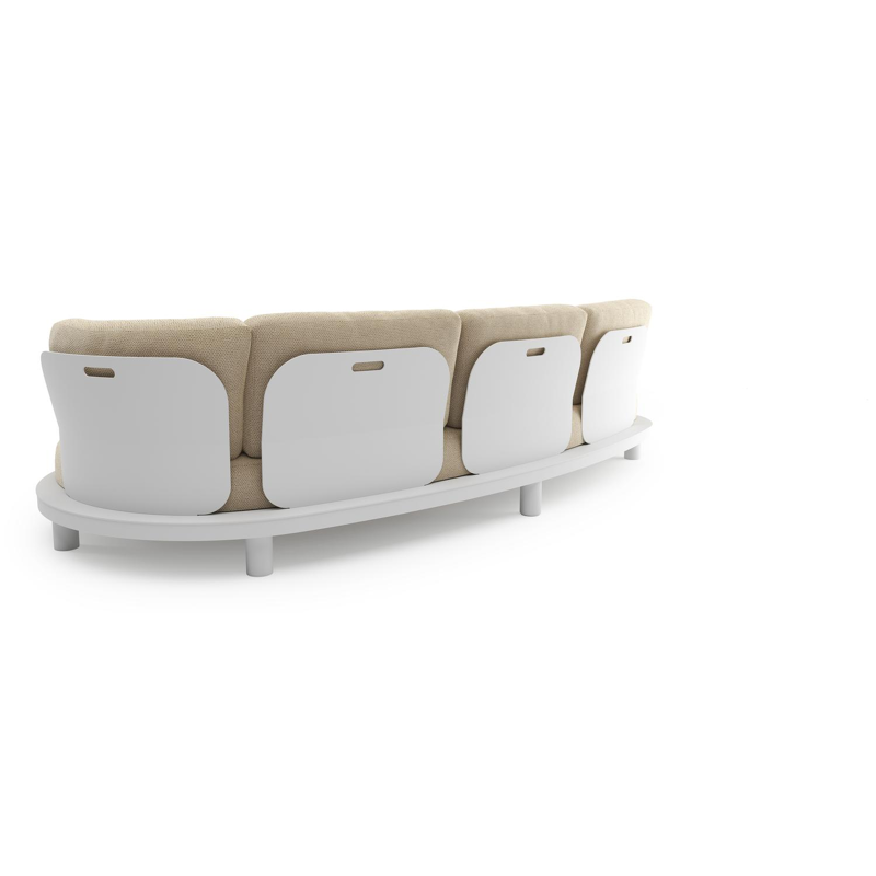 Donato loungebank in wit aluminium met althea camel all weather cosytica kussen