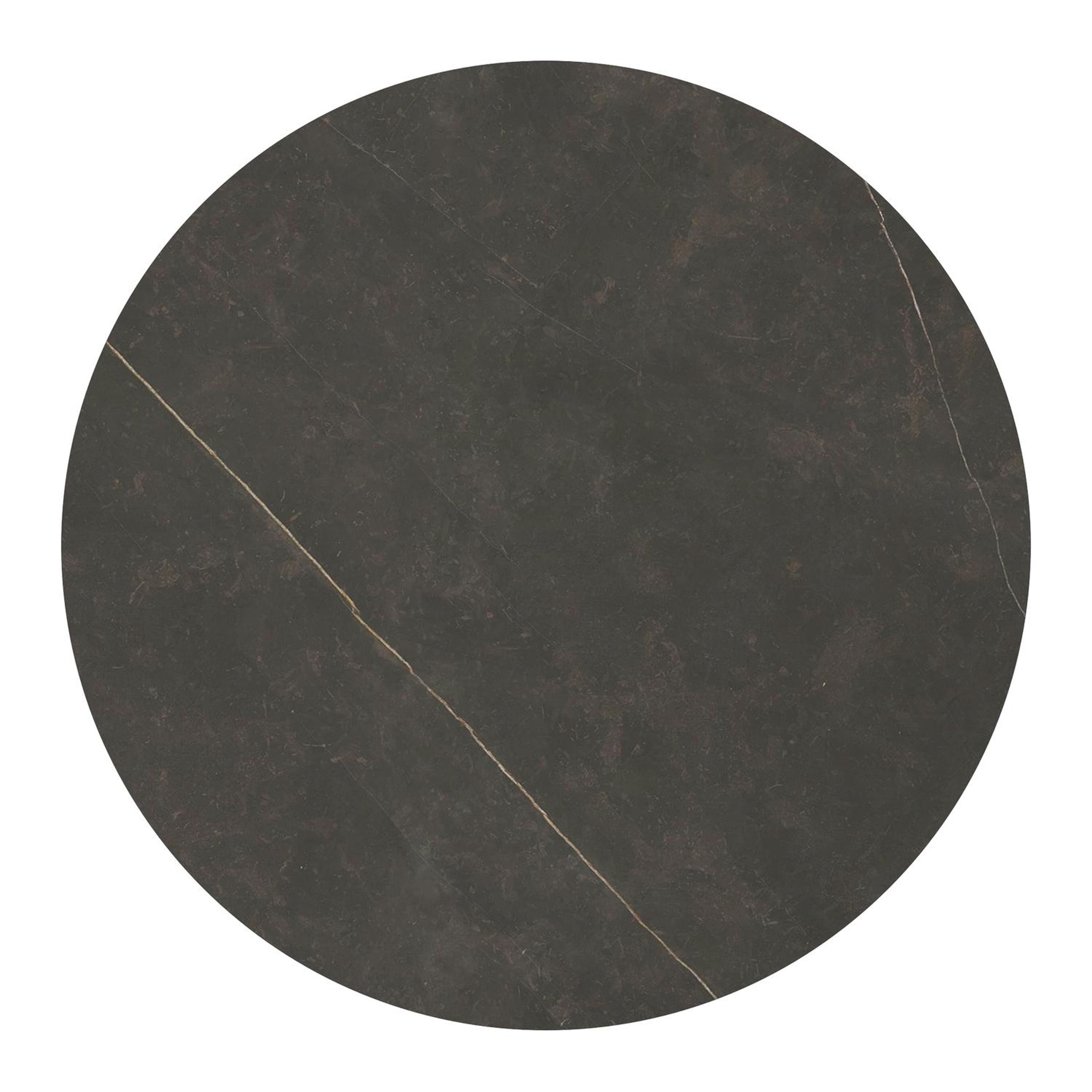 Fano tuintafel in zwart aluminium en volkeramiek calatorao - Dia. 130 x H 75 cm