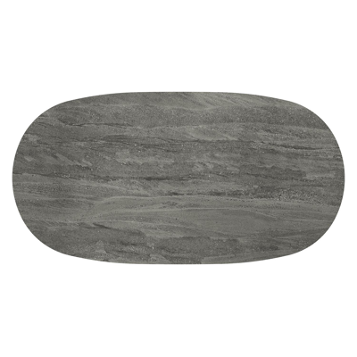 Amico loungetafel bombo in zwart aluminium en volkeramiek Aspen Grey - L 171 x B 89 x H 24 cm