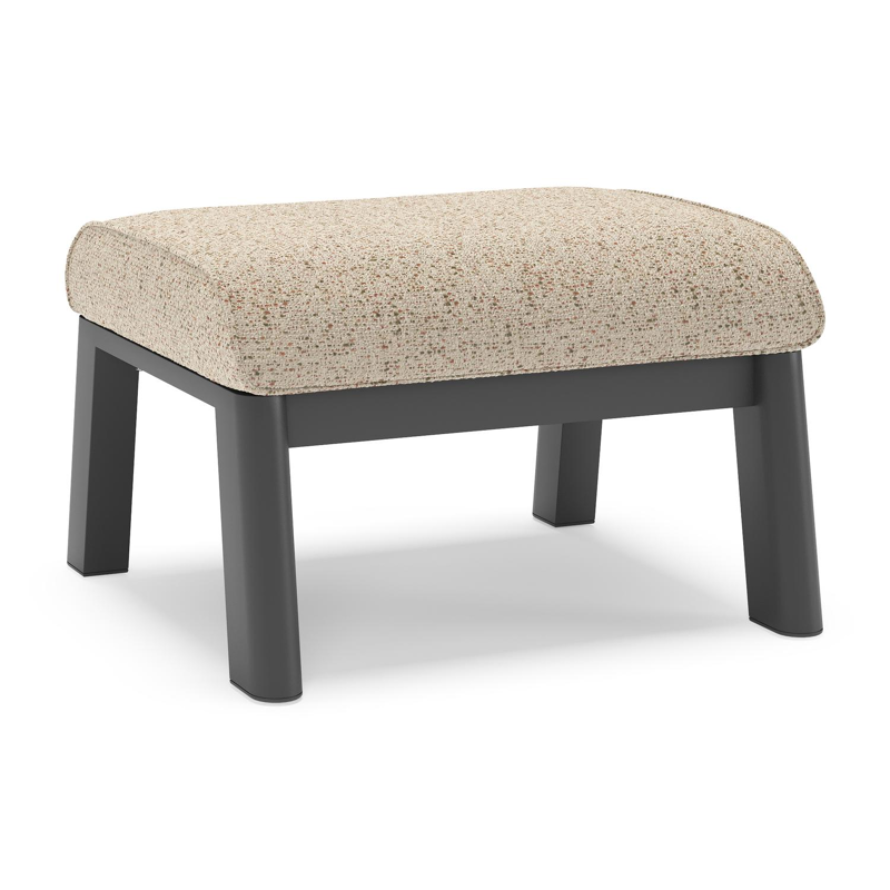 Cirello poef in zwart aluminium met bora jungle all weather cosytica kussen