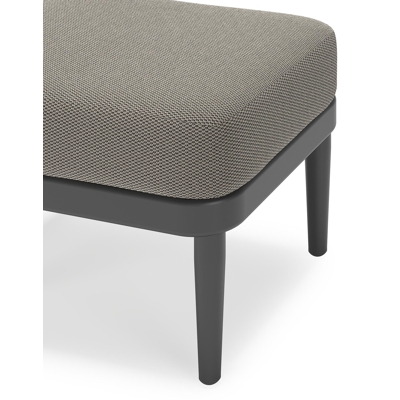 Pouf Orso en aluminium noir et coussins en all weather sunbrella® luxe Lopi Charcoal