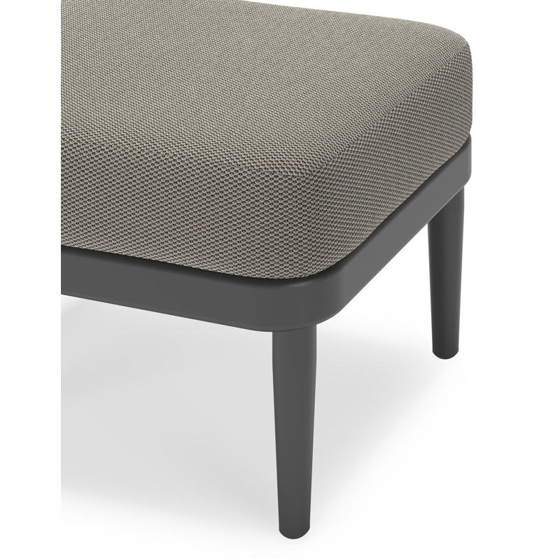 Pouf Orso en aluminium noir et coussins en all weather sunbrella® luxe Lopi Charcoal