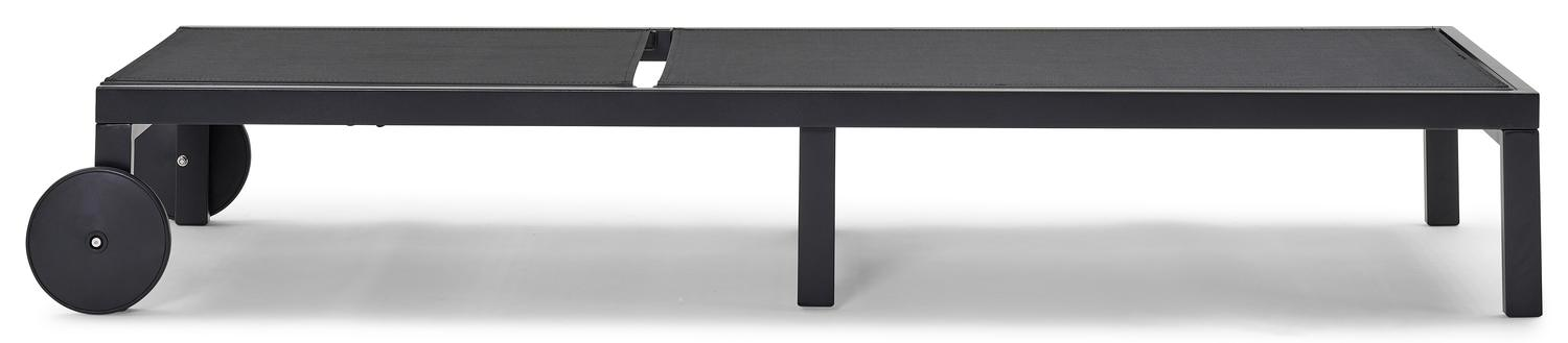 Alba verstelbaar ligbed in zwart aluminium met zwart textilene