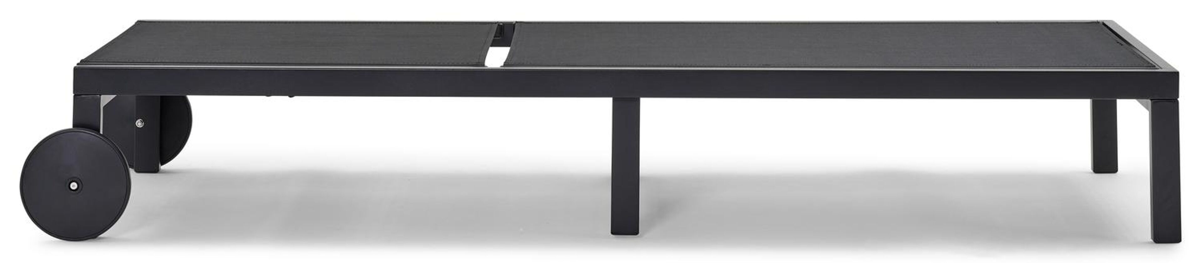 Alba verstelbaar ligbed in zwart aluminium met zwart textilene