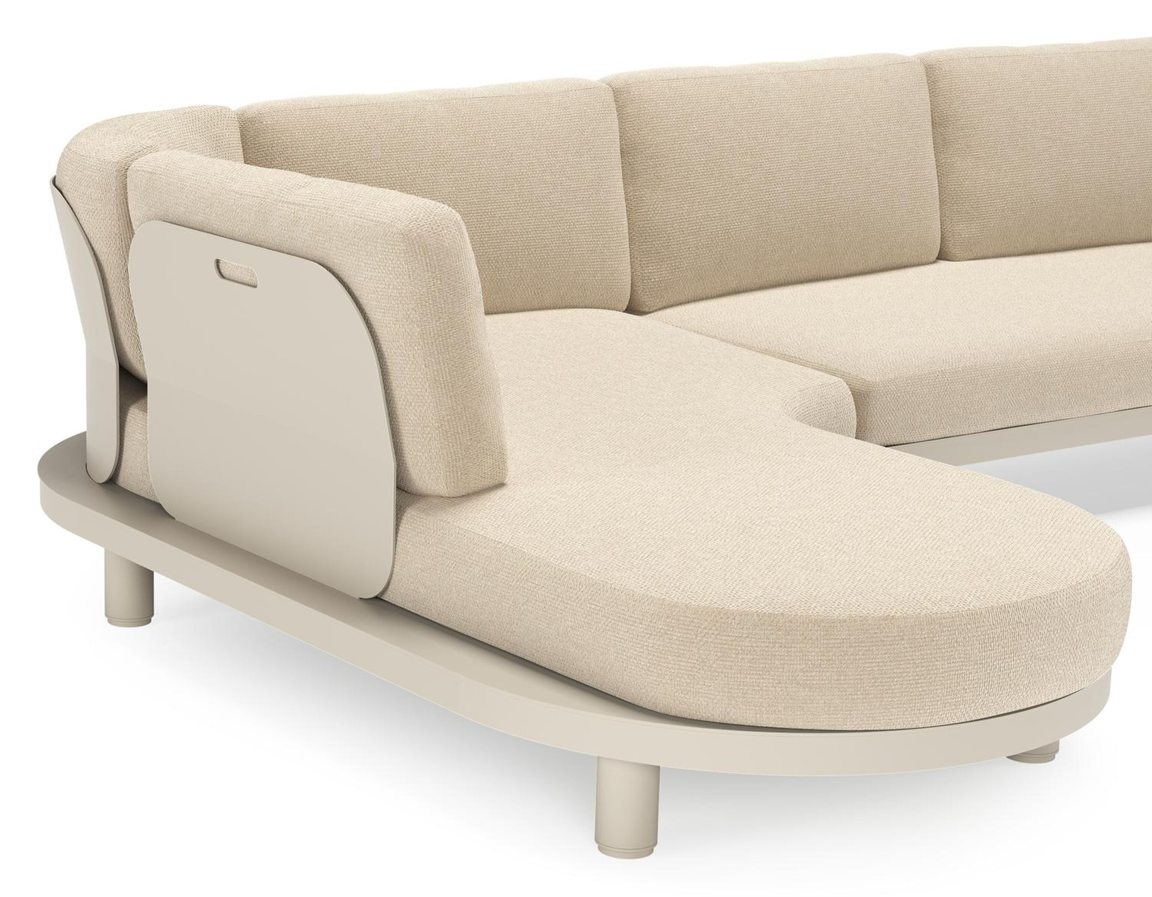 Salon de jardin d'angle Donato en aluminium beige et coussins en all weather cosytica Althea Chalk