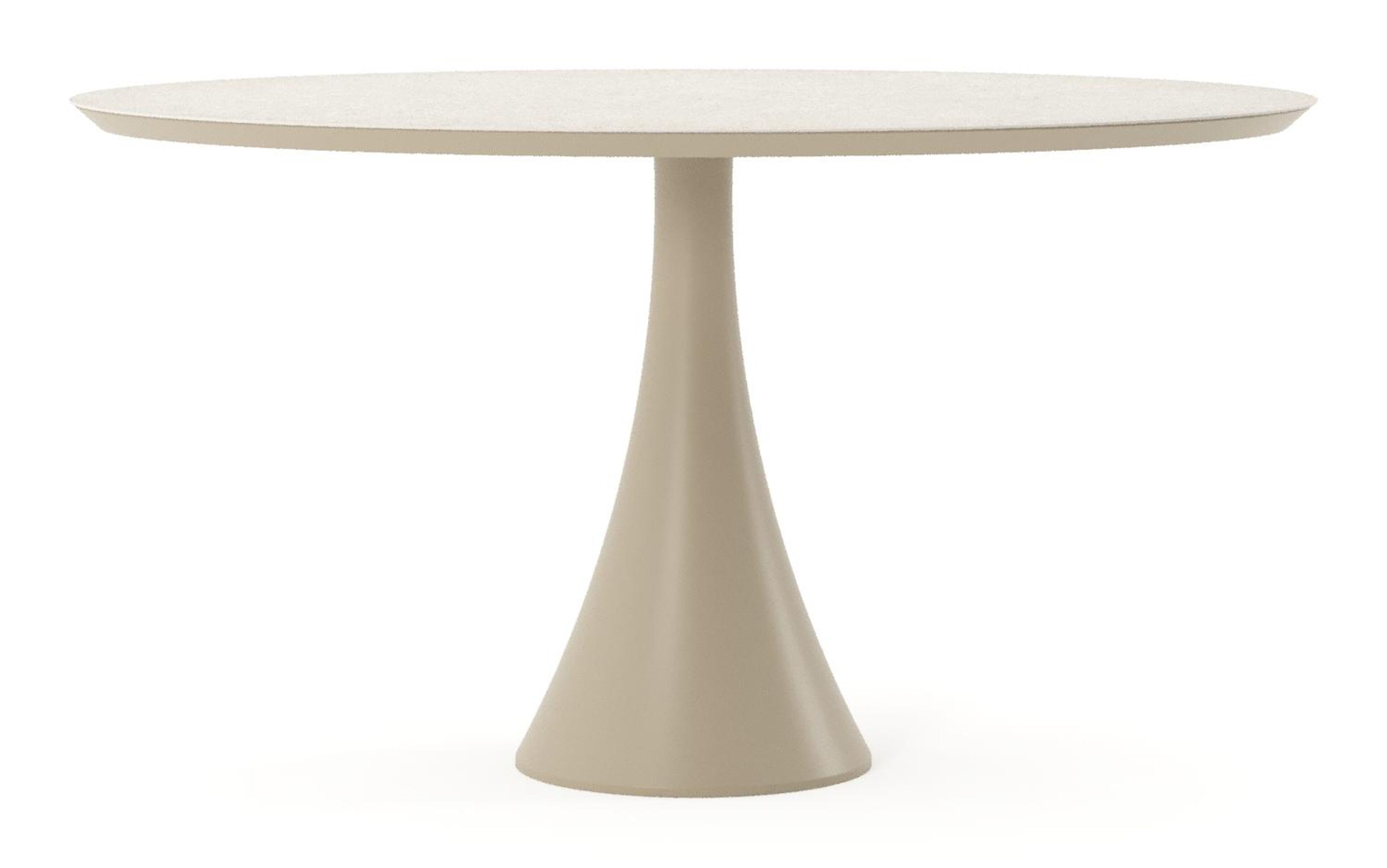 Fano tuintafel ovaal in beige aluminium en volkeramiek Shilin - L 140 x B 80 x H 74.5 cm