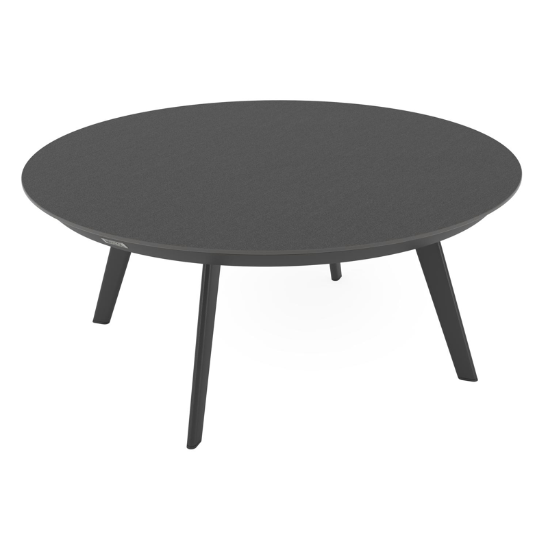 Rondo loungetafel in zwart aluminium en nero black volkeramiek - Dia. 85 x H 35 cm