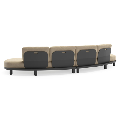 Donato loungebank in zwart aluminium met all weather cosytica Althea Camel kussen