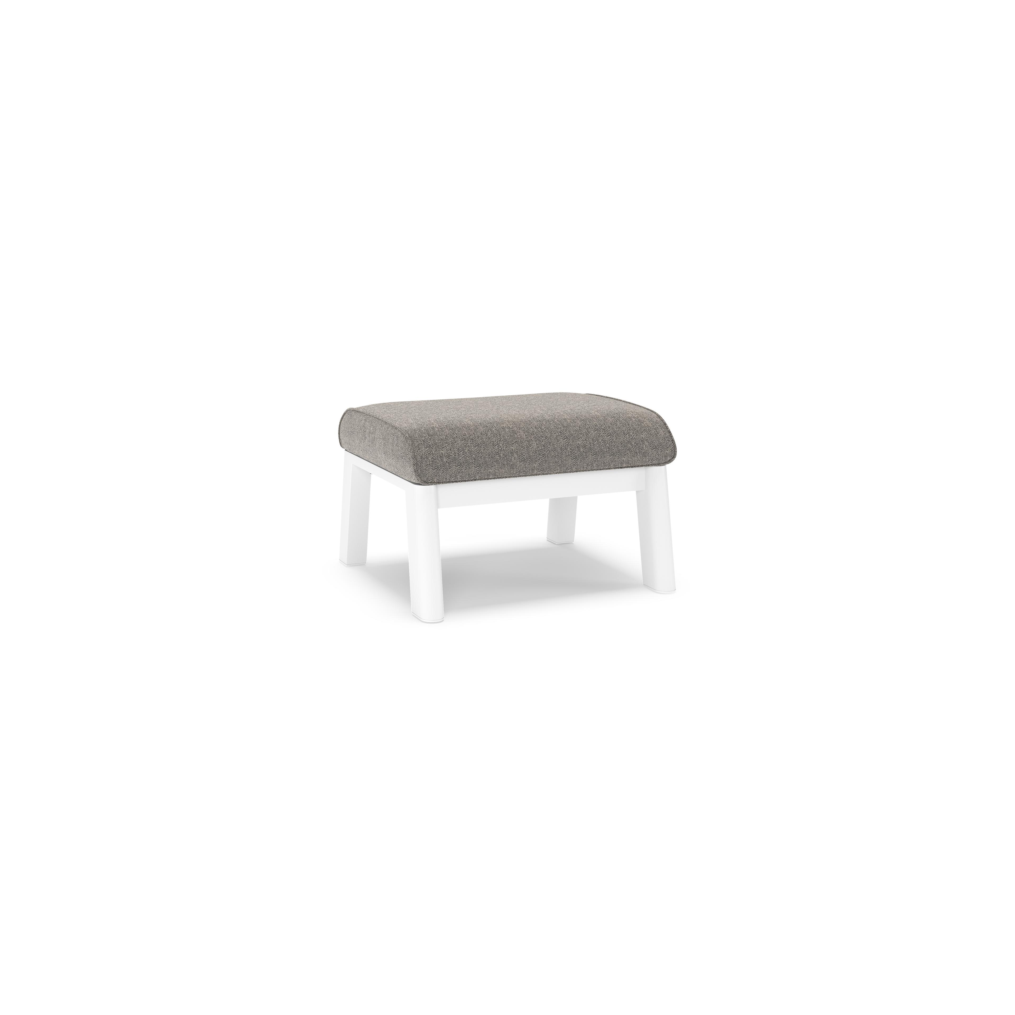 Cirello poef in wit aluminium met chartres drizzle all weather sunbrella® luxe kussen