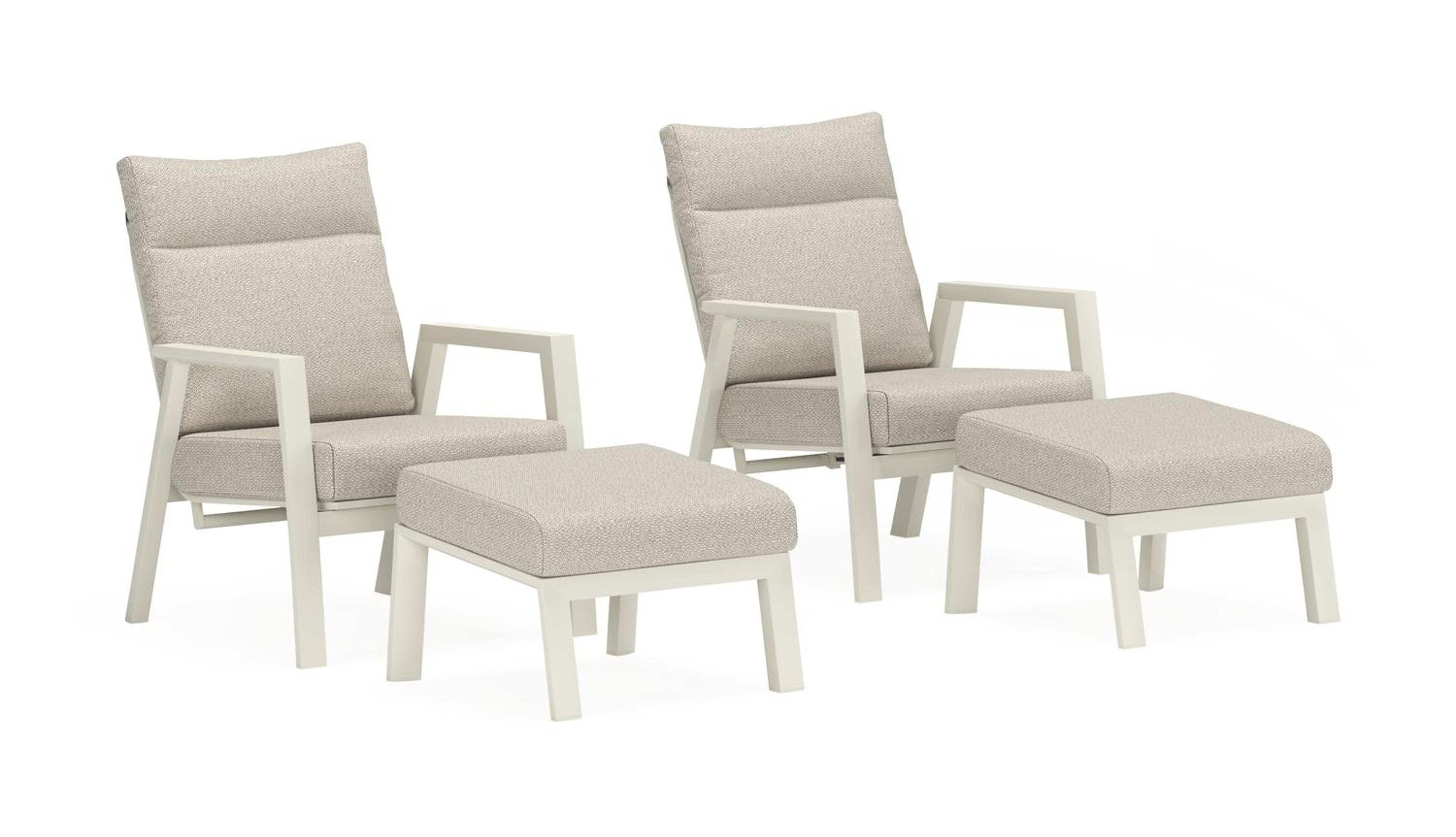 Avila loungeset in beige aluminium met twilight granite weather+ softtouch kussens